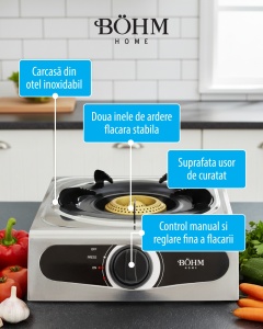 Plită cu un arzător și aprindere electrică BÖHM BG-MG-001C - Img 5