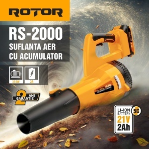 Suflantă aer pe acumulator ROTOR RS-2000 cu 1 acumulator 21V / 2Ah si incarcator ROTOR - Img 3