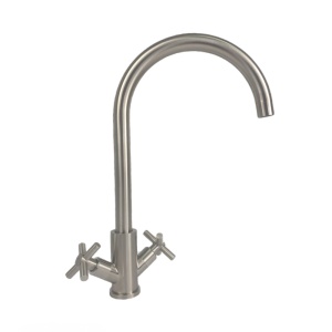 Baterie bucatarie MIXXUS DVE-011 din otel inoxidabil, Dubla comanda, Racorduri incluse