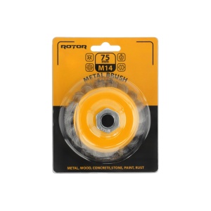 Perie de sarma tip cupa cu noduri rasucite ROTOR 75mm M14 - Img 2