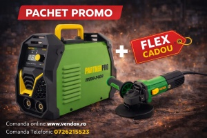 Aparat de sudura, 340 A, 1.6-5 mm, PARTNERPRO-340A + Flex Polizor unghiular PARTNERPRO, 850 W, 125mm