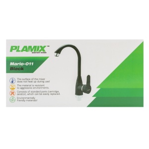 Baterie bucatarie din plastic PLAMIX Mario-011 Black - Img 5