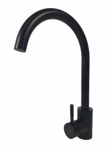 Baterie bucatarie MIXXUS SUS-011-2 BLACK din otel inoxidabil, Monocomanda, Racorduri incluse - Img 3