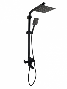 Coloana de dus Mixxus KUB-009-J NEGRU, 120 cm baterie si para, monocomanda, furtun flexibil