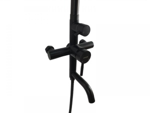 Coloana de dus Mixxus SUS-009-J NEGRU, 120 cm baterie si para, monocomanda, furtun flexibil - Img 2