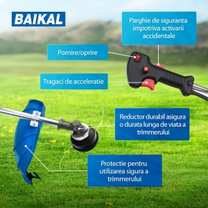 Motocoasa pe benzina BAIKAL BK5500, 4.7CP, 2T, 10000rpm - Img 4