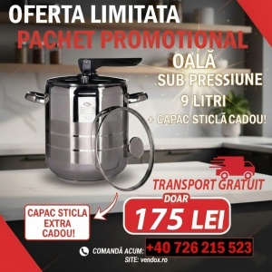 Oala sub presiune, cu capac din sticla, 9 l, Grunberg PC9