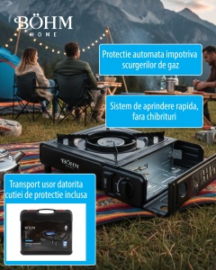 Plita cu un arzator pe gaz Camping BÖHM BG-K-001, GPL, 2.3 kW - Img 12