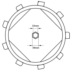 Set roti metalice 470x195 cu manicot, diametru ax 33mm, Elefant - Img 9