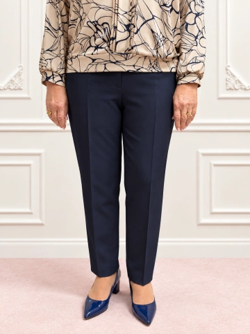 Pantaloni eleganți bleumarin cu croială dreaptă – Dalia