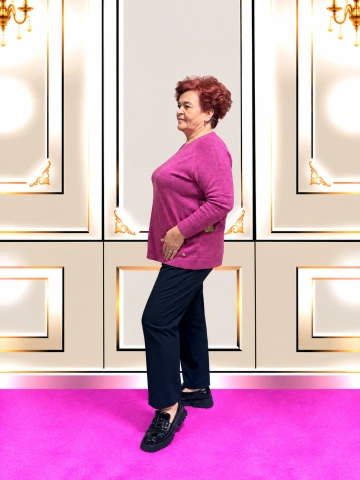 Pulover damă fucsia cu model discret în relief – Daria - Img 2