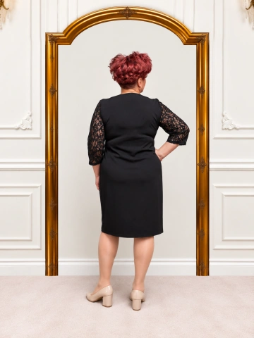Rochie elegantă neagră cu dantelă Amalia - Img 3