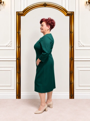 Rochie elegantă verde smarald – Serena - Img 2