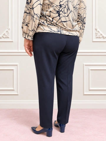 Pantaloni eleganți bleumarin cu croială dreaptă – Dalia - Img 3