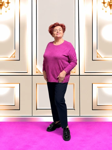 Pulover damă fucsia cu model discret în relief – Daria