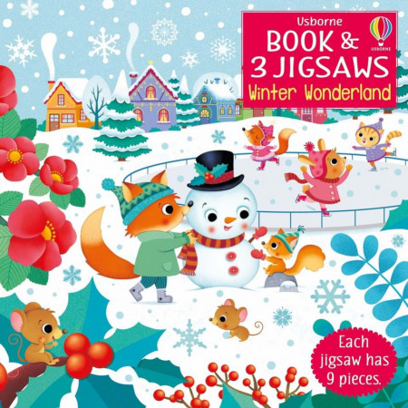 Carte cu 3 puzzle-uri, Winter Wonderland, Usborne, 3+
