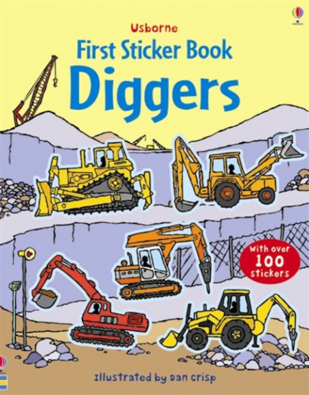 Diggers, first sticker book, usborne