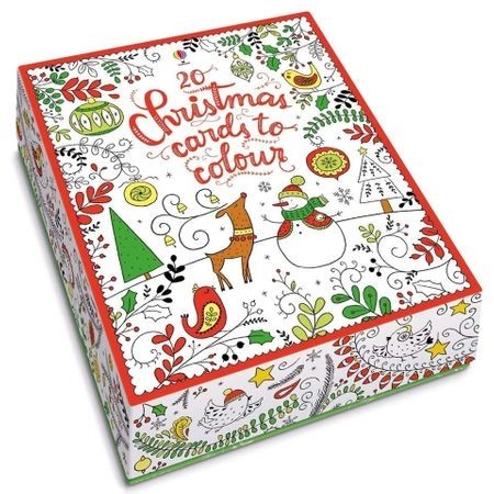 20 christmas cards to colour, 20 felicitari de pictat, usborne