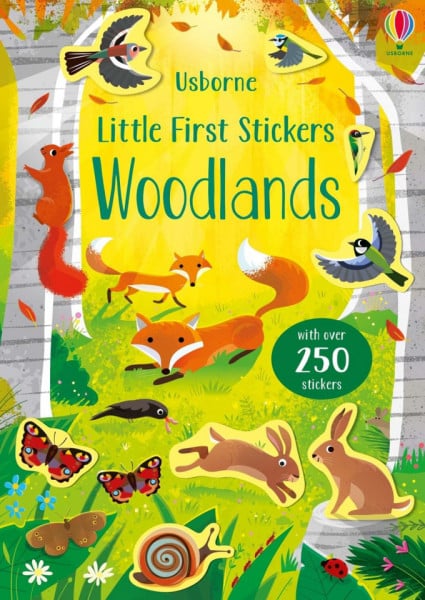 Carte cu abtibilduri, Little First Stickers Woodlands, Usborne