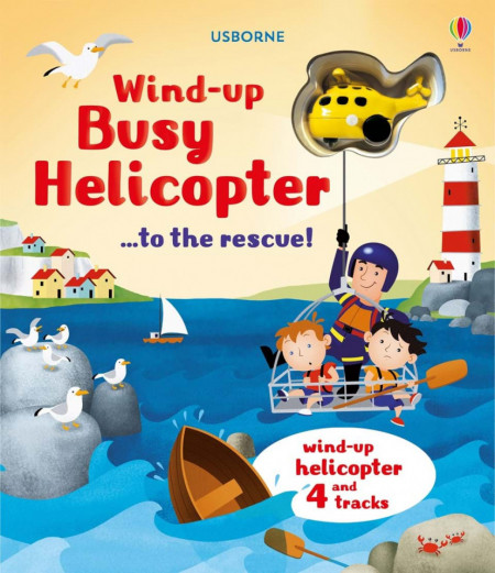 Carte cu jucarie, Wind-up busy helicopter...to the rescue, usborne