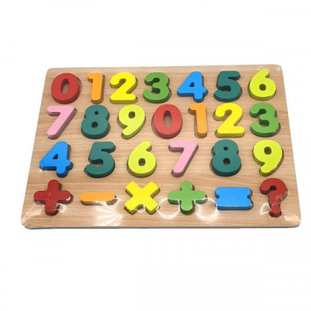 Puzzle educativ, incastru, din lemn - cifre, E-ducare
