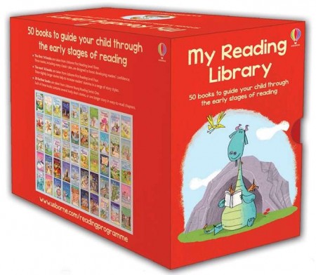 O colectie impresionanta de 50 carti de citit in limba engleza, my reading library collection, usborne