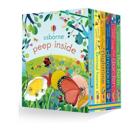 Peep inside box, set de 6 cărți cu clapete, usborne