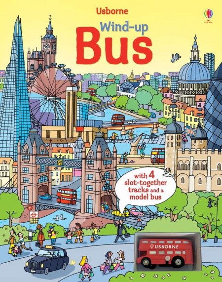 Wind-up bus, carte cu jucarie si harta Londrei, usborne