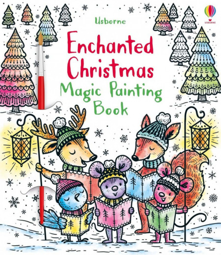 Carte de pictat doar cu apa, Enchanted Christmas Magic Painting, Usborne