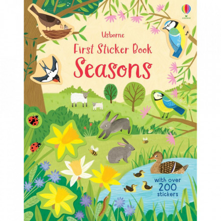 Carte de activitati "First Sticker Book Seasons", 3 ani+, Usborne