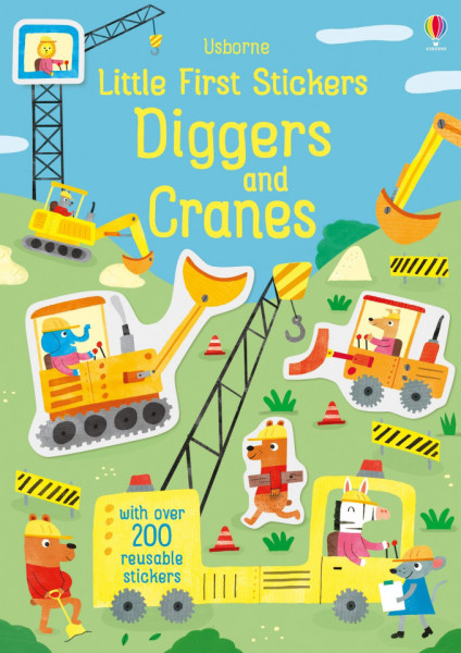Little First Stickers Diggers and Cranes, 3+, Usborne
