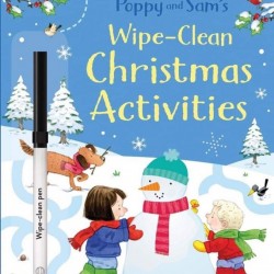 Wipe-clean Poppy and Sam’s christmas activities, carte de tip scrie și șterge, usborne
