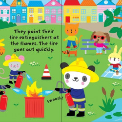 Carte pentru bebelusi cu rotite mobile, Baby's very first fire engine book, Usborne