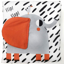 Carte textila pentru bebelusi, Crinkle Jungle book, Concertina