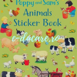 Poppy and Sam's animals sticker book, carte cu multe stickere pentru copii, Usborne