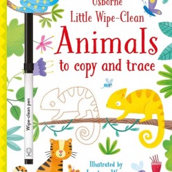 Carte cu marker de tip "scrie si sterge" Little wipe-clean animals to copy and trace, Usborne