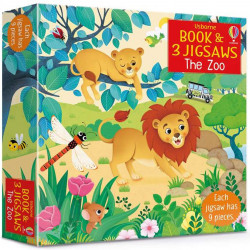 Carte cu trei puzzle-uri, book and 3 jigsaw the zoo