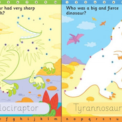 Carte cu marker de tip "scrie si sterge", Wipe-clean dot to dot dinosaurs, Usborne