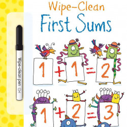 Carte cu marker de tip "scrie si sterge", Wipe-clean first sums, Usborne