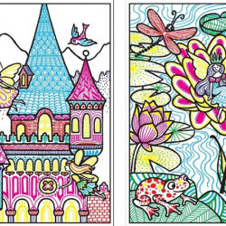 Fairy palaces magic painting book, carte magica de pictat doar cu apa, Usborne