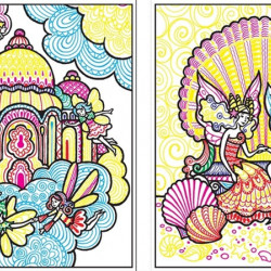 Fairy palaces magic painting book, carte magica de pictat doar cu apa, Usborne