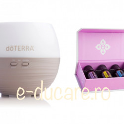 Pachet inteligent : difuzor Petal 2 aromaterapie + kit introductory, doterra, pentru discomfort sezonier, calmare, purificare, respiratie