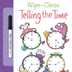 Carte cu marker de tip "scrie si sterge", Wipe-clean telling the time, Usborne