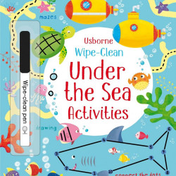 Carte de tip wipe and clean, cu marker inclus, Wipe-clean under the sea activities, Usborne