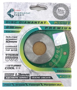 Disc pt. porțelan dur, ceramică și plăci dure DiamantatExpert KCUT Premium 115x22.2 mm - DXDY.KCUT.115 - Img 2