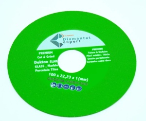 Disc pt. tăiere și șlefuire sticlă și gresie dură DiamantatExpert Super Premium 100x22.2 mm - DXDY.GLASSX.100