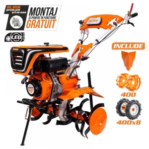 Motosăpătoare RURIS 651KSD, 6 CP, roți cauciuc 4.00-8, rariță, roți metalice 400 fără manicot