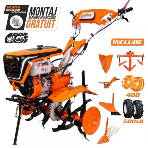 Motosapatoare RURIS 732ACC, 8.5 CP + roti cauciuc 5.00-8 + rarita + plug + adaptor + dispozitiv scos cartofi + roti metalice 400 fara manicot+ cultivator - Img 12