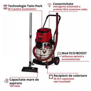 Aspirator fara fir umed/uscat Einhell TP-VC 36/30 S Auto-Solo 2347143 - Img 4