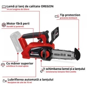 Ferastrau cu lant Einhell Professional FORTEXXA 18/20 TH, 18V, lama 200mm, fara acumulator si incarcator 4600020 - Img 6